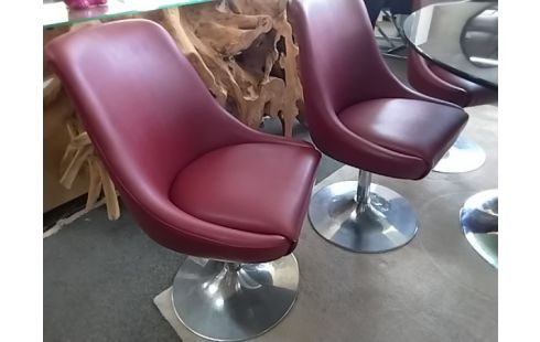 6 CHAISES PIVOTANTE ROUGE