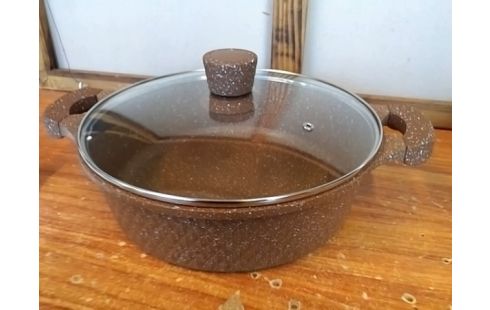 FAITOUT BAS MARRON AVEC COUVERCLE D28 CM