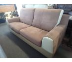 CANAPE MARRON BEIGEDÉHOUSSABLE CUIR ET TISSU