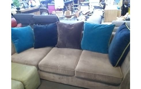 CANAPE 3P TISSU MARRON
