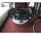 TABLE BASSE RONDE VERRE 4 FEMMES