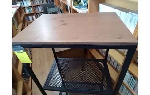 ETAGERE HAUTE STYLE INDUSTRIEL. 3 NIVEAUX METAL DESSUS PIN FONCÉ