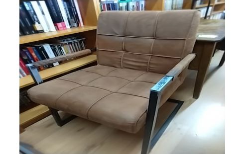 FAUTEUIL ACCOUDOIRS METAL MARRON