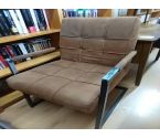FAUTEUIL ACCOUDOIRS METAL MARRON