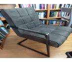 FAUTEUIL ACCOUDOIRS METAL ASSISE GRISE