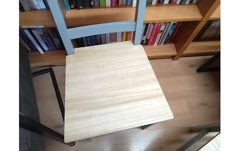 CHAISE BOIS GRIS ET BEIGE IKEA