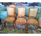 LOT DE 4 CHAISES STYLE LOUIS XV CANNEE