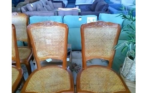 LOT DE 4 CHAISES STYLE LOUIS XV CANNEE