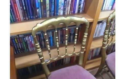 CHAISE BOIS DORE ASSISE ROSE