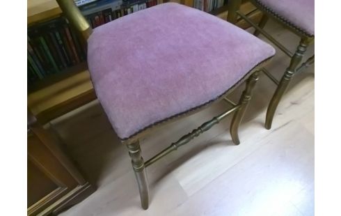 CHAISE BOIS DORE ASSISE ROSE