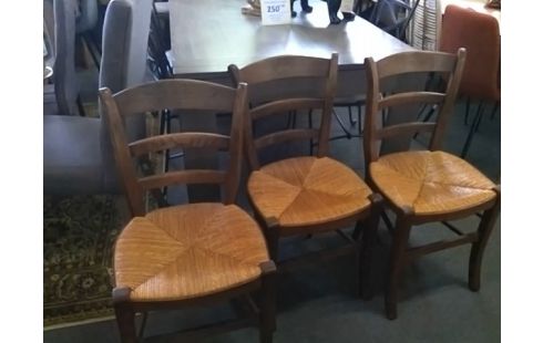 LOT DE 3 CHAISES PAILLEES