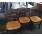 LOT DE 3 CHAISES PAILLEES