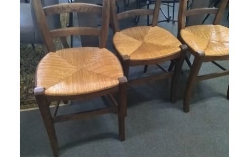 LOT DE 3 CHAISES PAILLEES