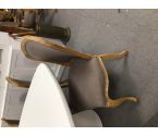 CHAISE LOT DE 4 + 2 FAUTEUILS CHÊNE TISSU TAUPE