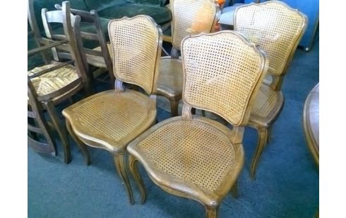 LOT DE 4 CHAISES CANNEES