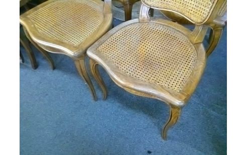 LOT DE 4 CHAISES CANNEES