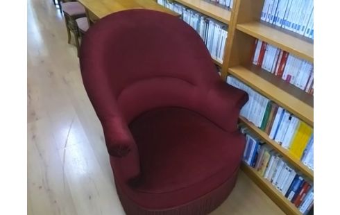 FAUTEUIL VELOURS BORDEAUX