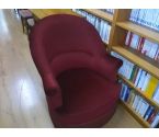 FAUTEUIL VELOURS BORDEAUX