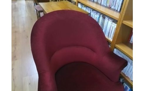 FAUTEUIL VELOURS BORDEAUX