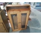 VITRINE BIBLIOTHEQUE EN PIN PM 2P VITREES