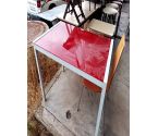 TABLE PIÈTEMENT METAL PLATEAU VERRE