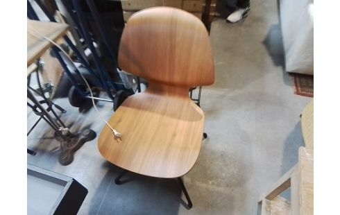 CHAISE DE BUREAU BOIS ET METAL NOIR