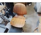 CHAISE DE BUREAU BOIS ET METAL NOIR