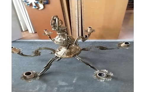 LUSTRE 6 BRANCHES BRONZE