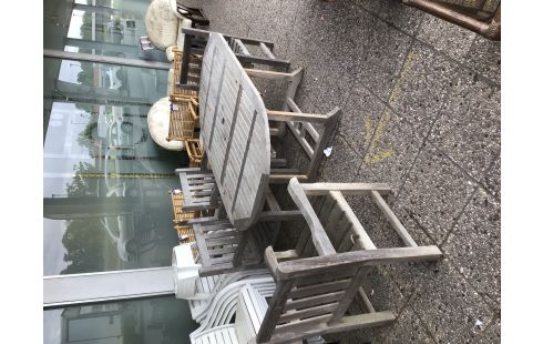 TABLE DE JARDIN OVALE + 4 FAUTEUILS