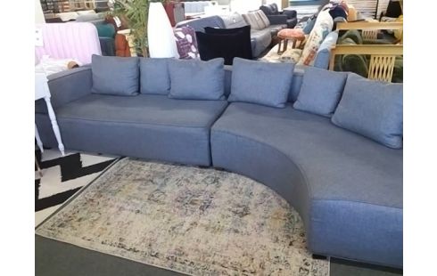 CANAPE D'ANGLE ARRONDIS TISSU GRIS (QLQS TACHES)