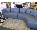 CANAPE D'ANGLE ARRONDIS TISSU GRIS (QLQS TACHES)