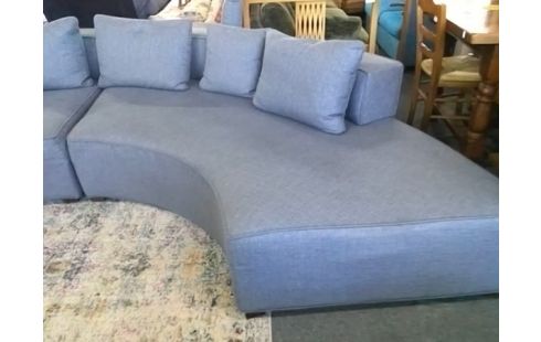CANAPE D'ANGLE ARRONDIS TISSU GRIS (QLQS TACHES)