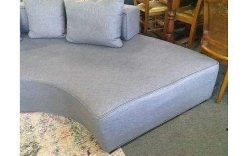 CANAPE D'ANGLE ARRONDIS TISSU GRIS (QLQS TACHES)