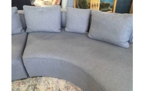 CANAPE D'ANGLE ARRONDIS TISSU GRIS (QLQS TACHES)