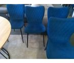 LOT DE 4 CHAISES BLEUES EN TISSU (QLSQ TACHES)