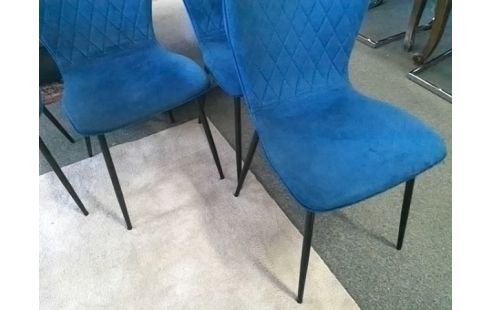 LOT DE 4 CHAISES BLEUES EN TISSU (QLSQ TACHES)