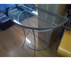 CONSOLE METAL AVEC PLATEAU VERRE