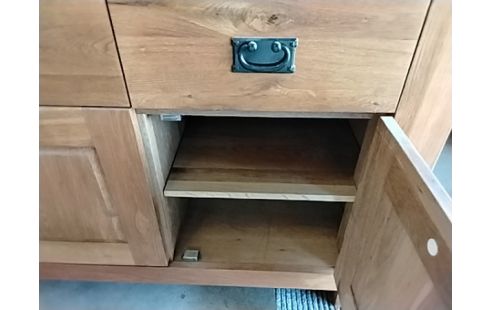BUFFET BAS CHÊNE MASSIF SATINÉ 3P3T