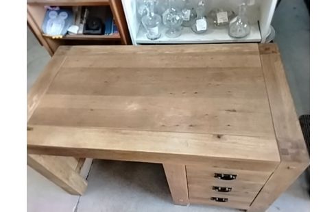 BUREAU CHÊNE MASSIF SATINÉ 3TRS