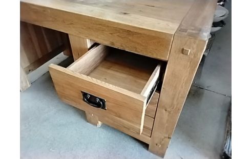 BUREAU CHÊNE MASSIF SATINÉ 3TRS