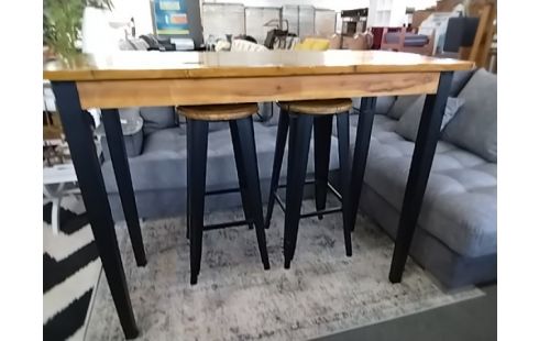 TABLE HAUTE AVEC 2 TABOURETS STYLE INDUSTRIEL