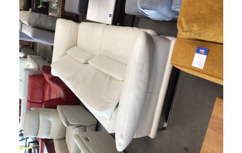 CANAPE 3 PLACES CUIR BLANC W SCHILLIG