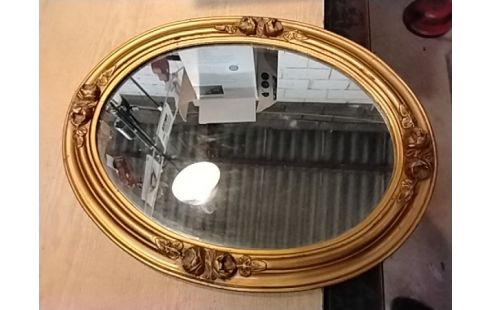 MIROIR DORE OVALE