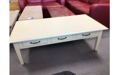 TABLE BASSE BEIGE 3 TIROIRS