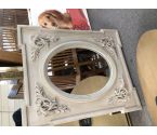 MIROIR GRIS DECO FEUILLAGE
