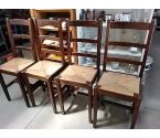4 CHAISES HAUTE BOIS FONCÉ