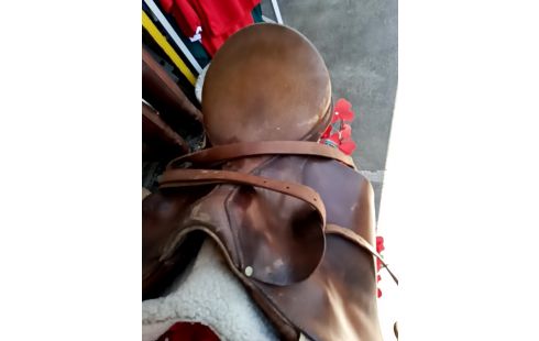 SELLE CHEVAL CUIR FAUVE