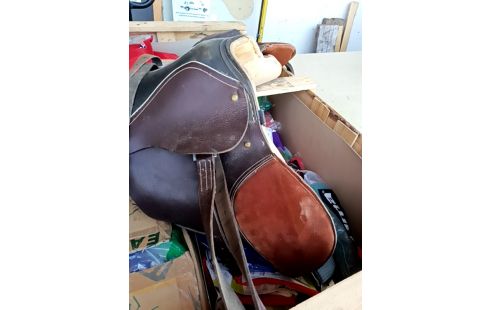 SELLE CHEVAL CUIR NOIR