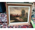 HUILE SUR TOILE CAMPAGNE A CHEVAL