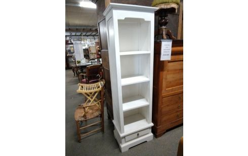 ETAGERE COLONNE 1 TIROIR PATINE BLANCHE